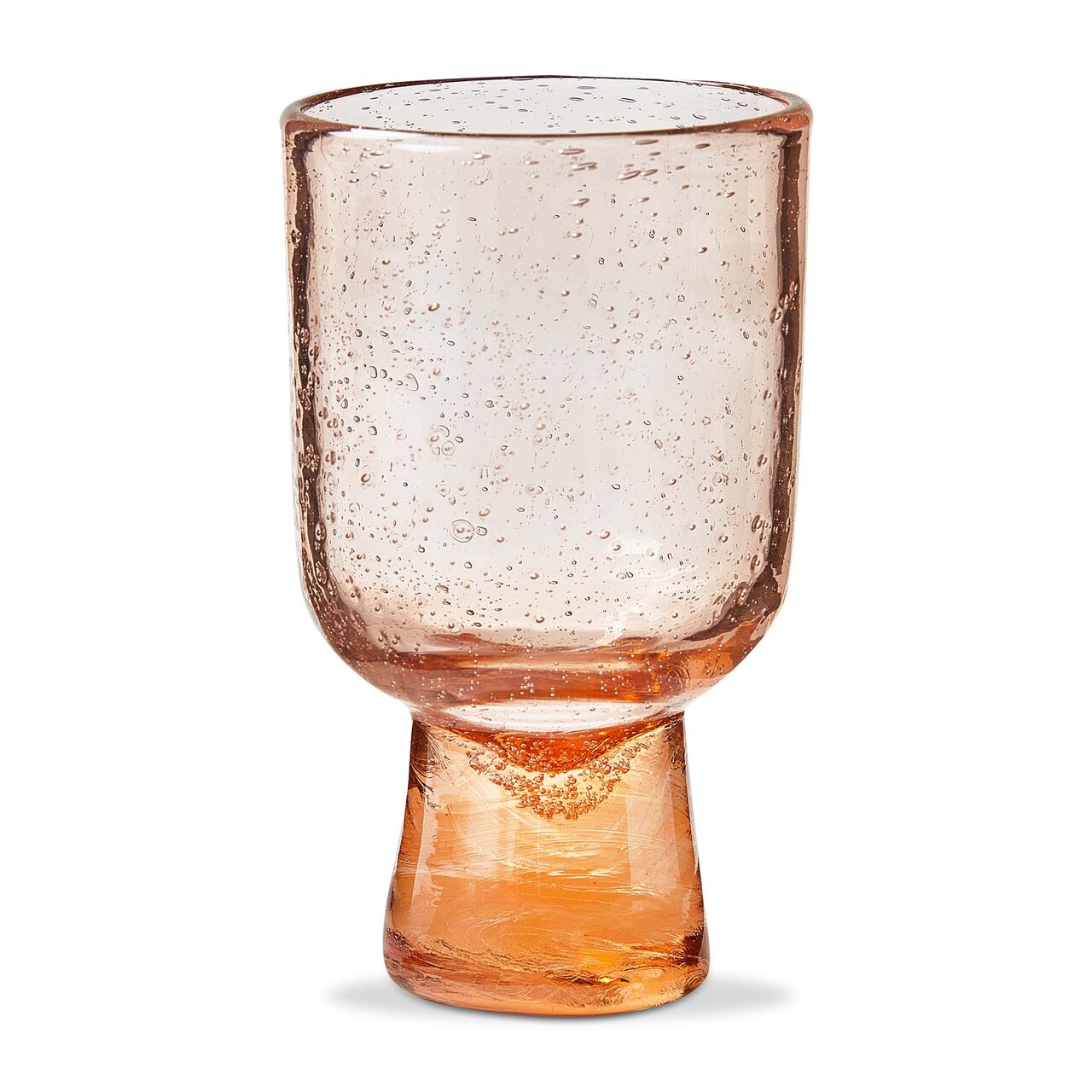 Bubble Glass Footed All Purpose Blush Drinkware - 10oz Dishwasher Safe Glasses, 5.25" H x 3" L x 3" W